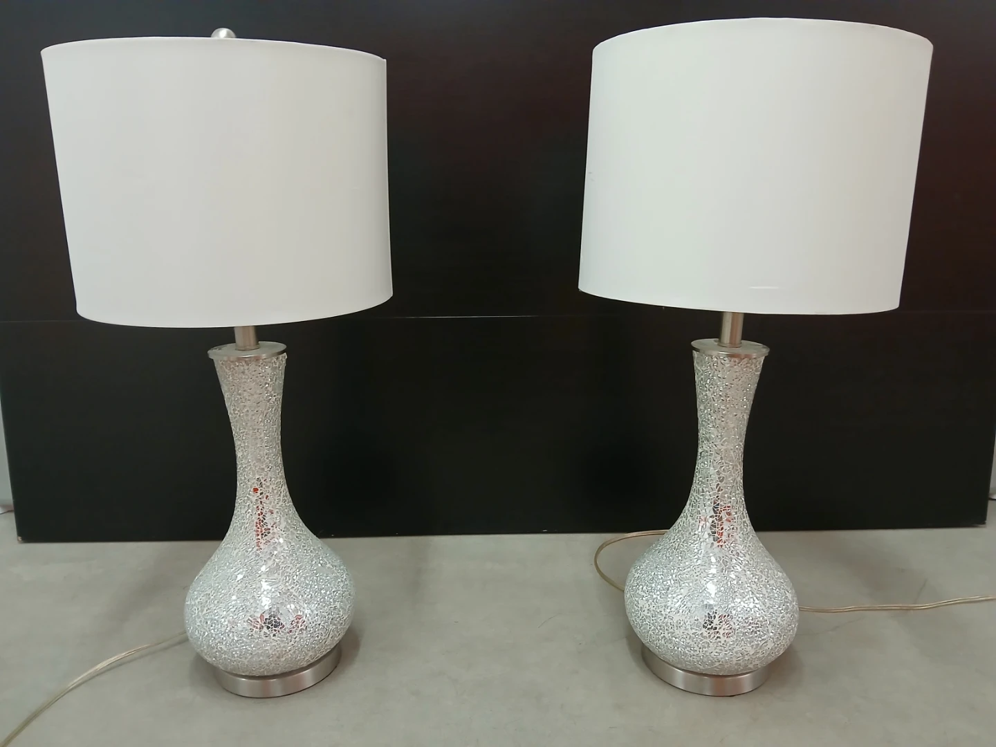Set of 2 Mirrored Mosaic Table Lamps