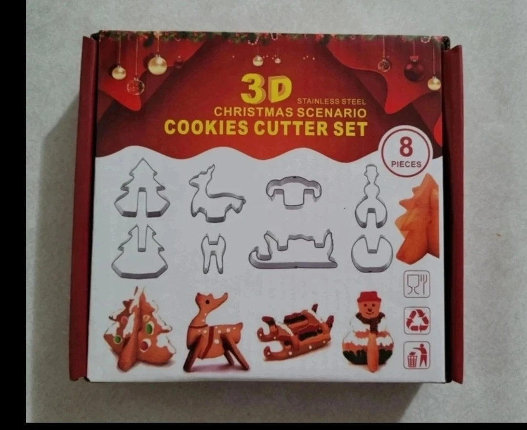 3D Christmas Cookies Cutter Set - Stainless Steel