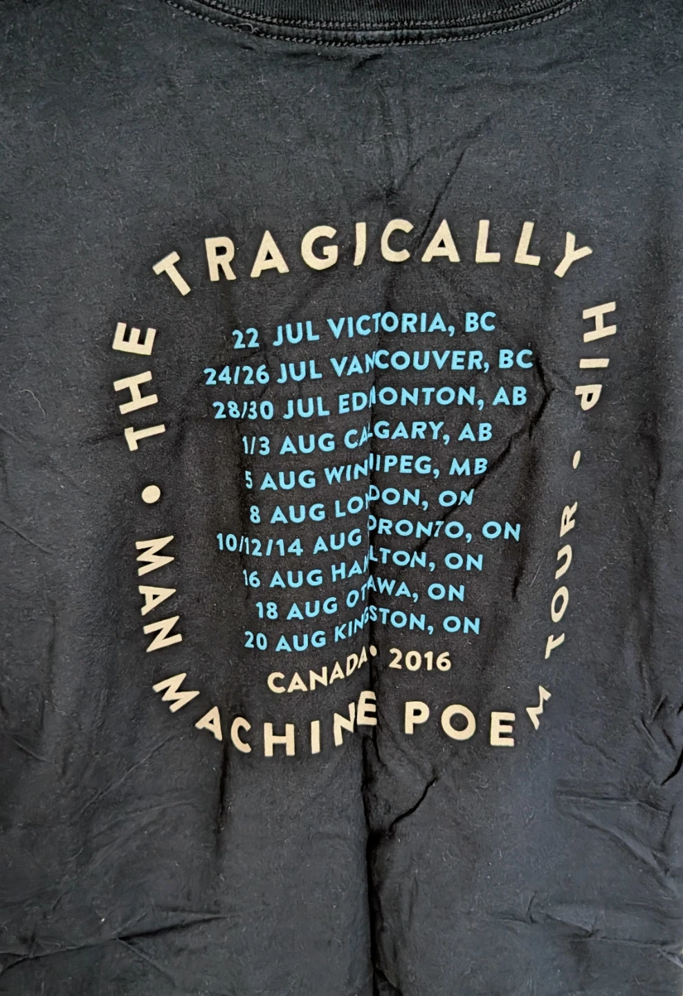 The Tragically Hip Machine Poem Tour T-Shirt - Men's Medium - photo 3