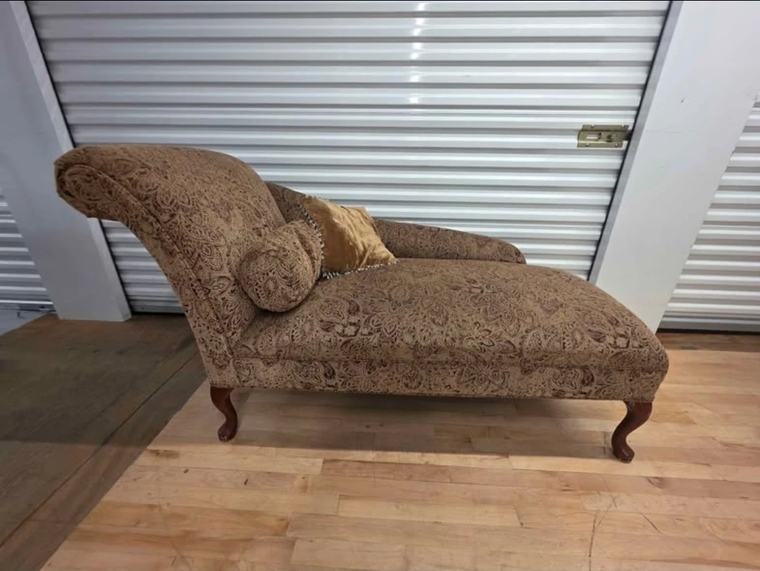 Vintage Chaise Lounge / Fainting Couch with Bolster Pillow