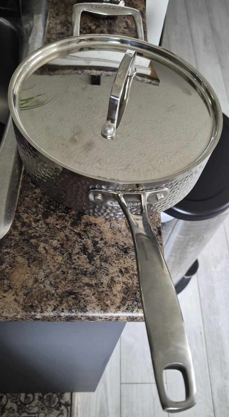 Cuisinart Hammered Stainless Steel Saucepan with Lid - photo 2