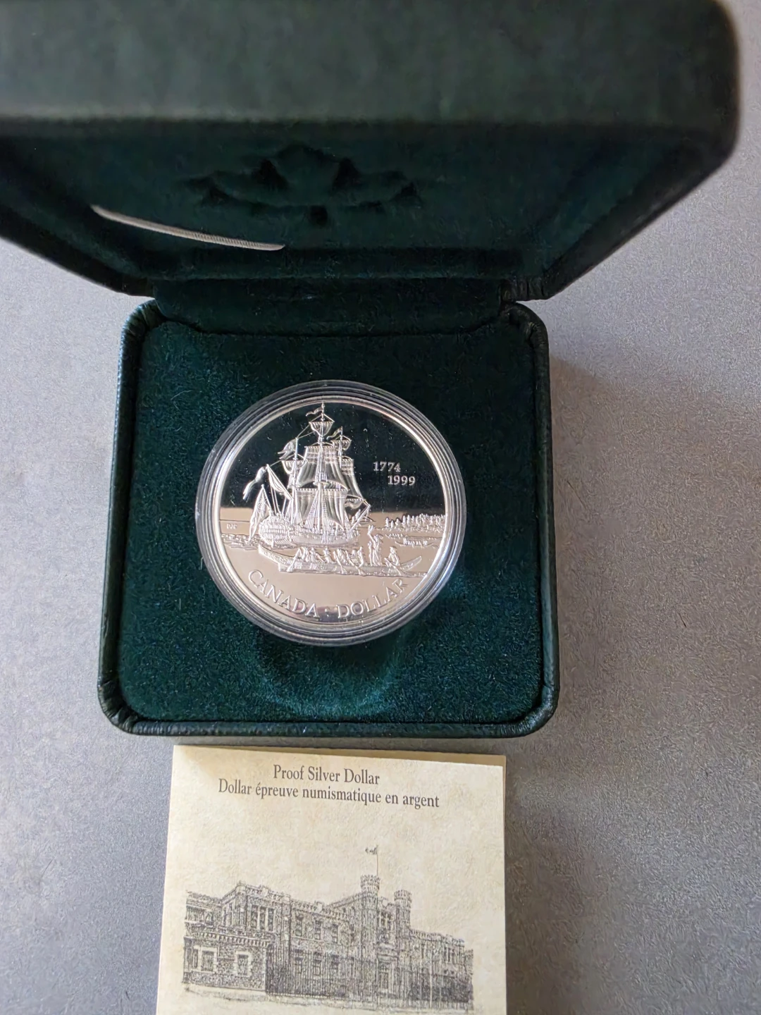 1999 $1  Voyage of Juan Perez  fine Silver Proof coin