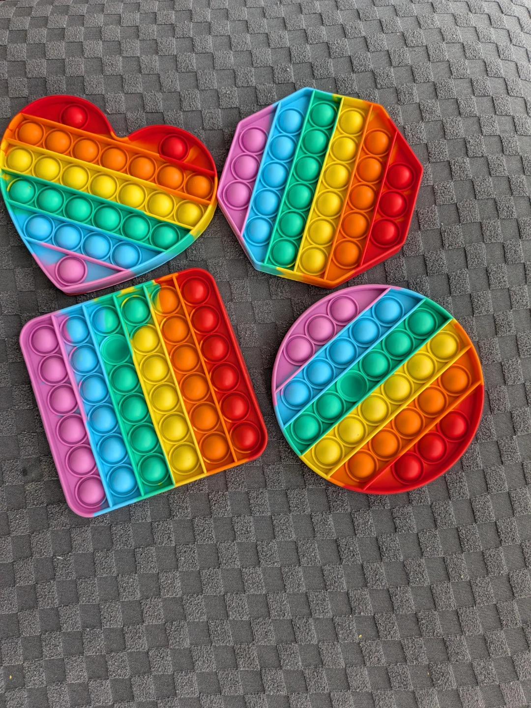 Set of 4 Rainbow Pop It Fidget Toys