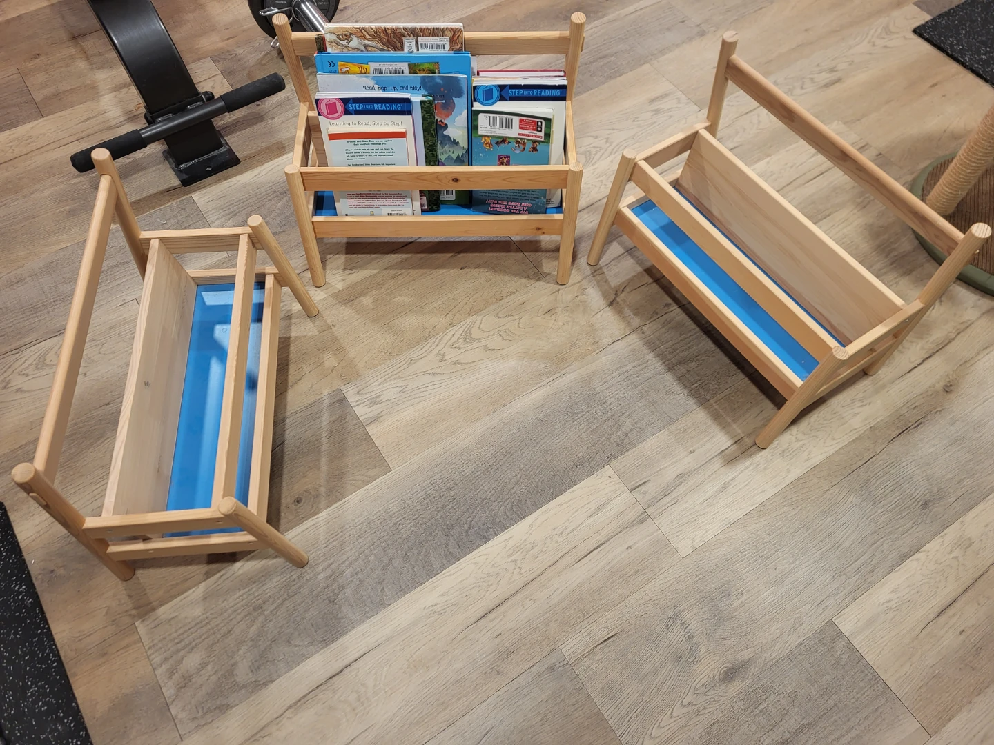 Wooden Toddler Book Rack - Blue