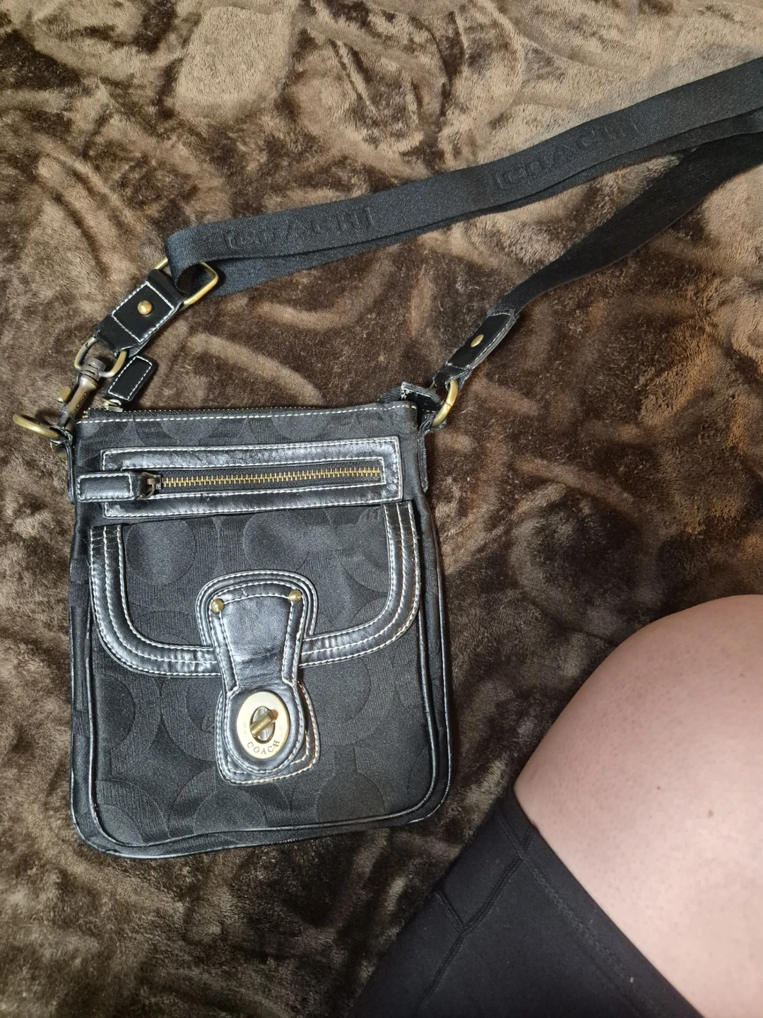 COACH Black Signature Crossbody Bag