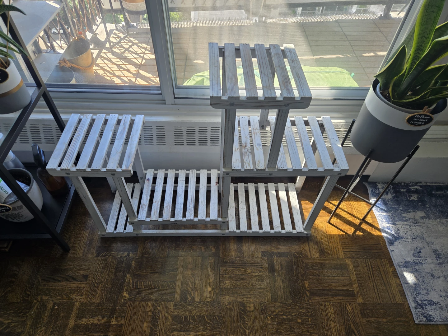 White Wooden Tiered Plant Stand - photo 5