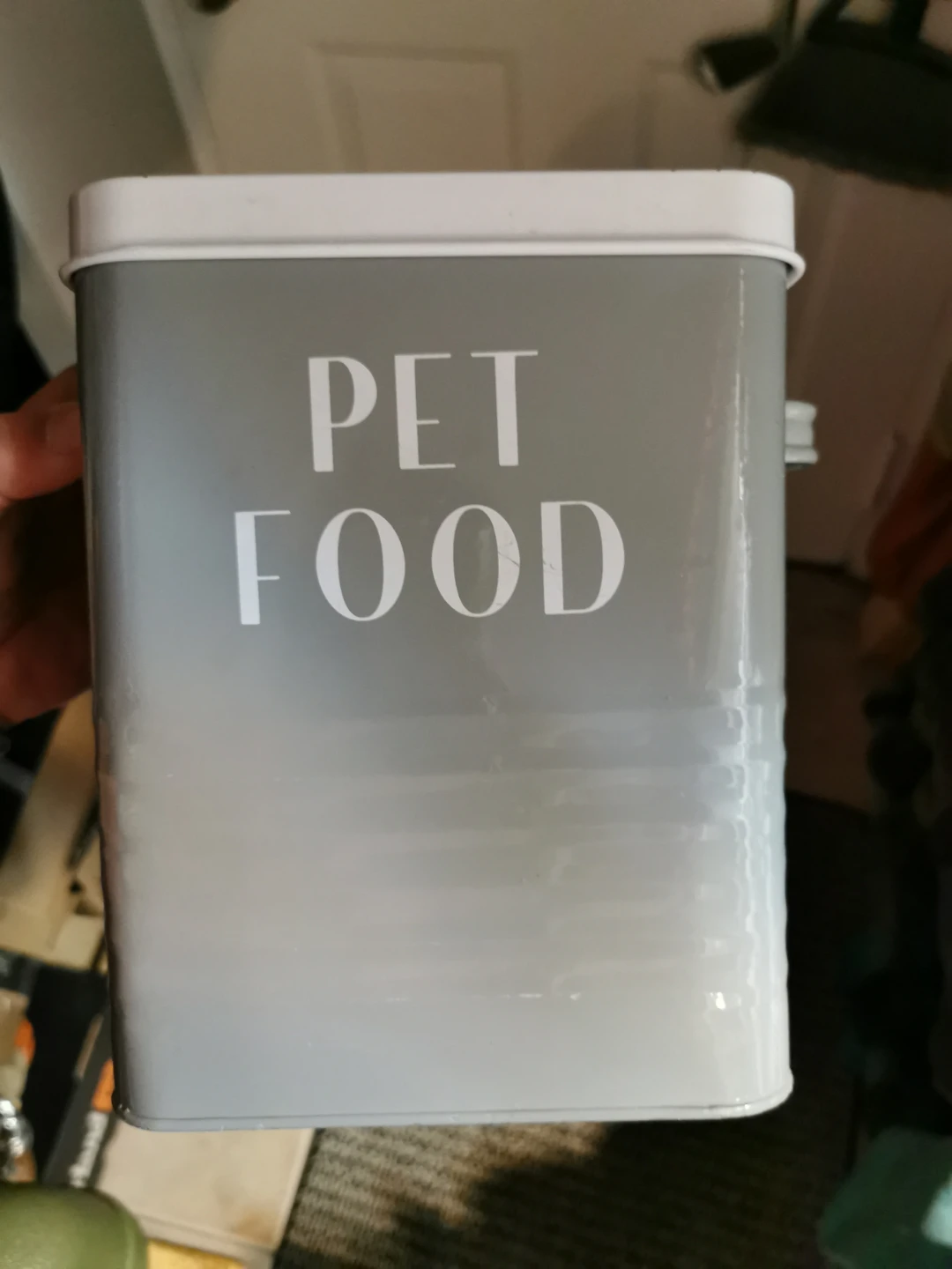 Grey Pet Food Storage Tin