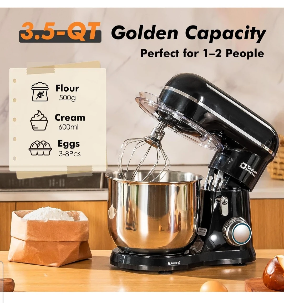 Kitchen In The Box Black Stand Mixer 3.5-QT