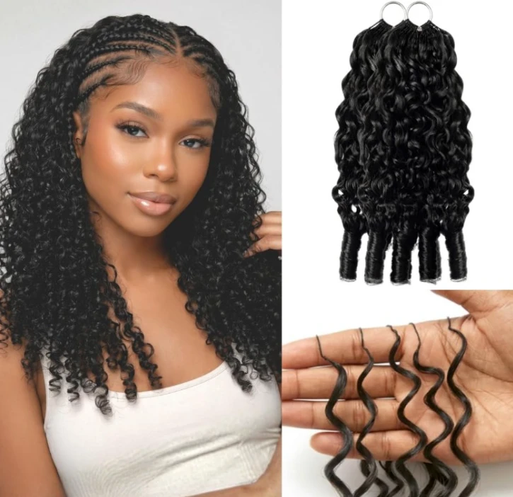 Burmese Curly Feather Crochet Hair