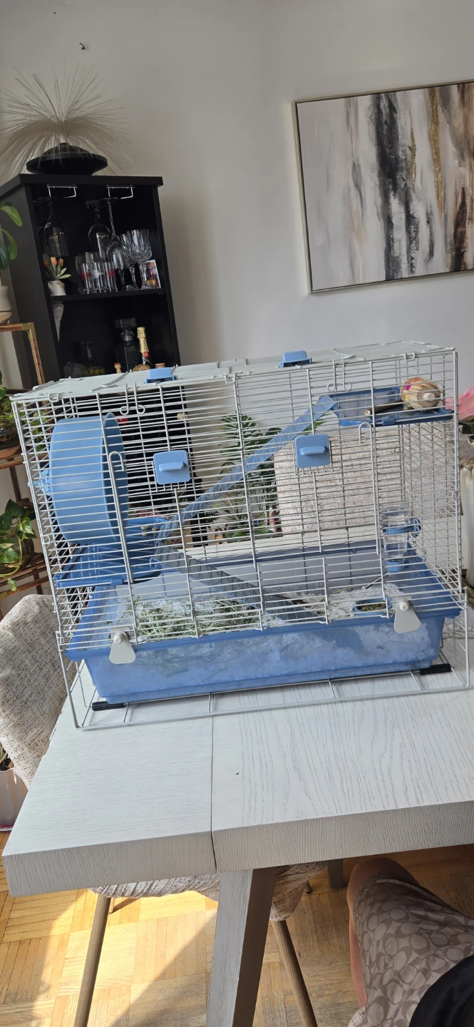 Multi-level Small Animal Cage with Wheel and Accessories - photo 2