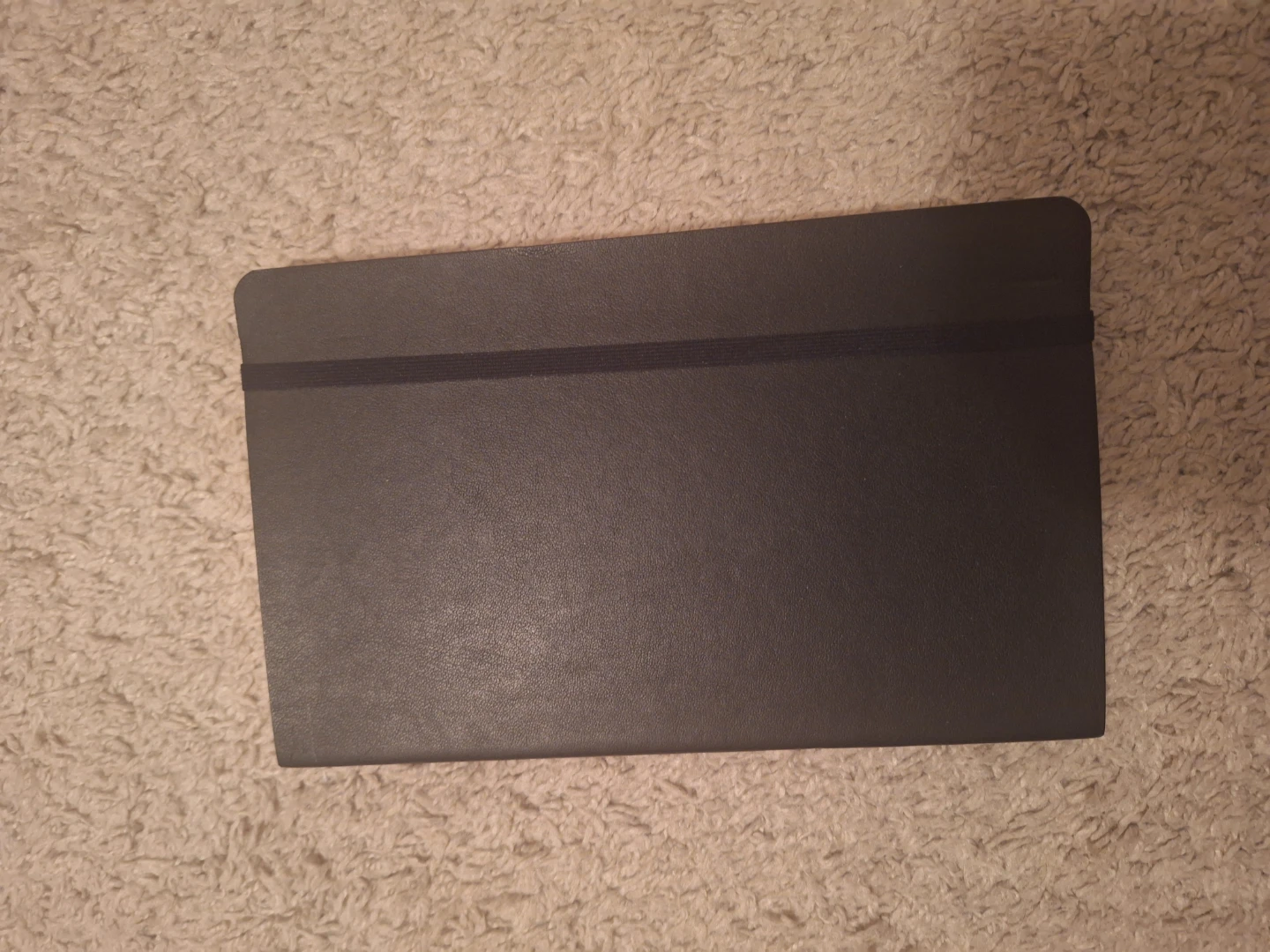 Black Lined Notebook with Elastic Closure