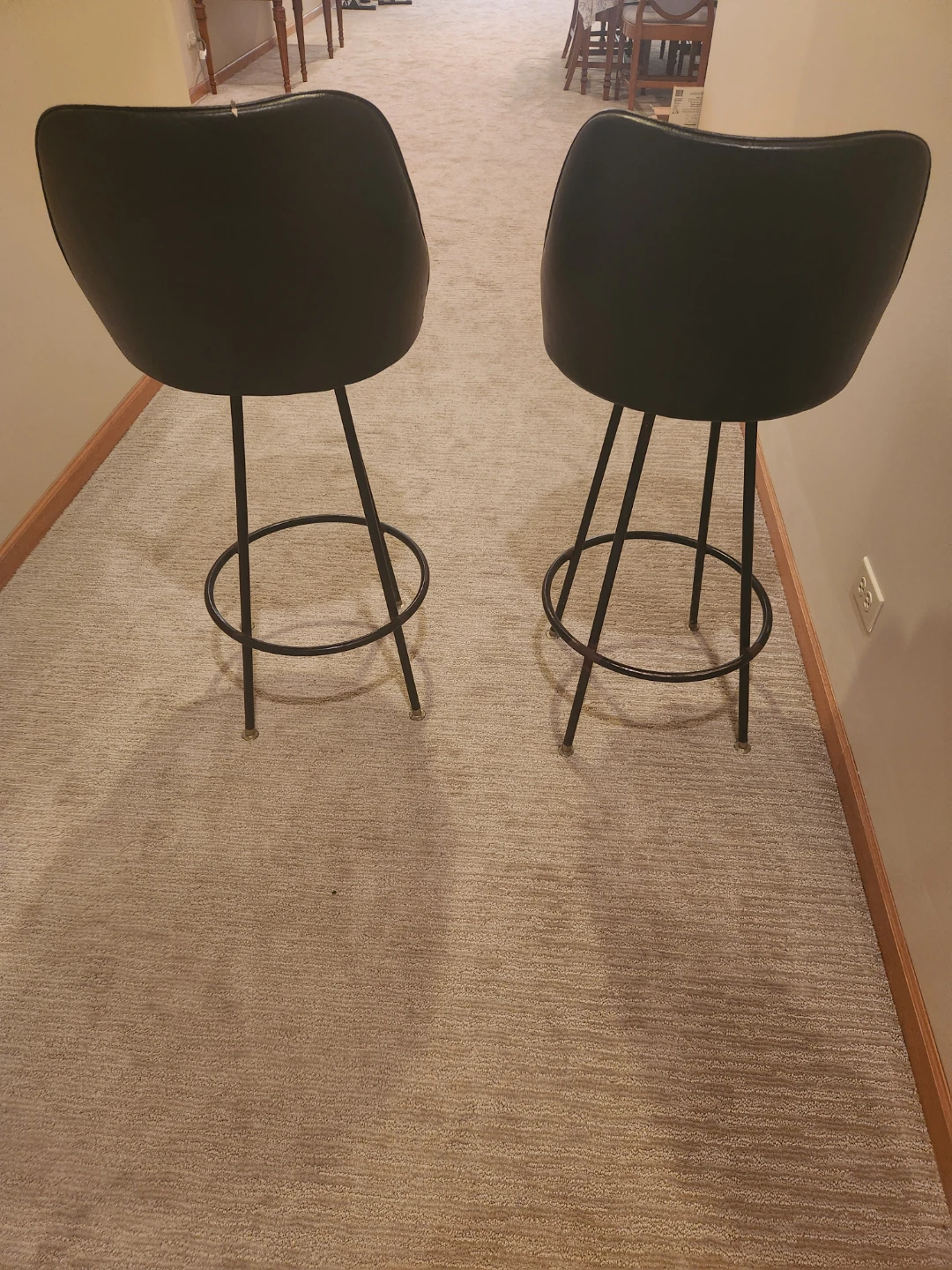Set of 2 Black Faux Leather Bar Stools