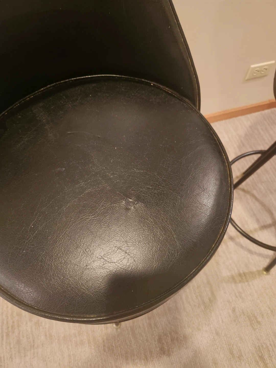 Set of 2 Black Faux Leather Bar Stools - photo 4