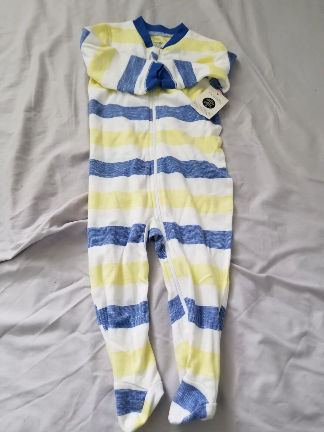 George Baby Striped Footed Pajamas 6-12M