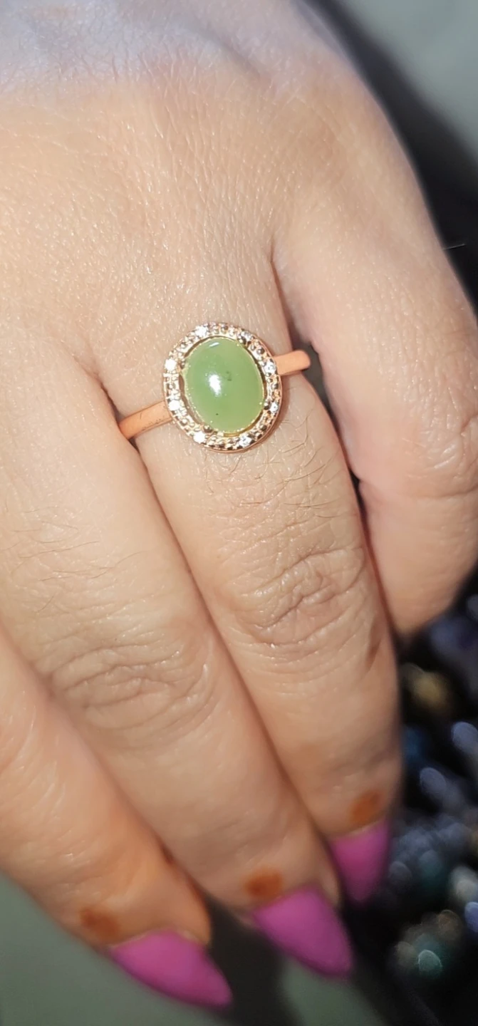 Genuine white and greenJade  Rings - photo 2