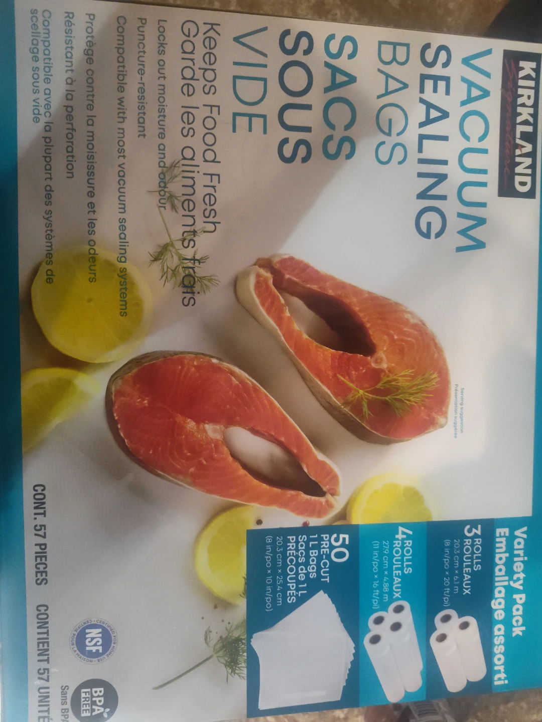 Kirkland Vacuum Sealing Bags Variety Pack 57 Pieces