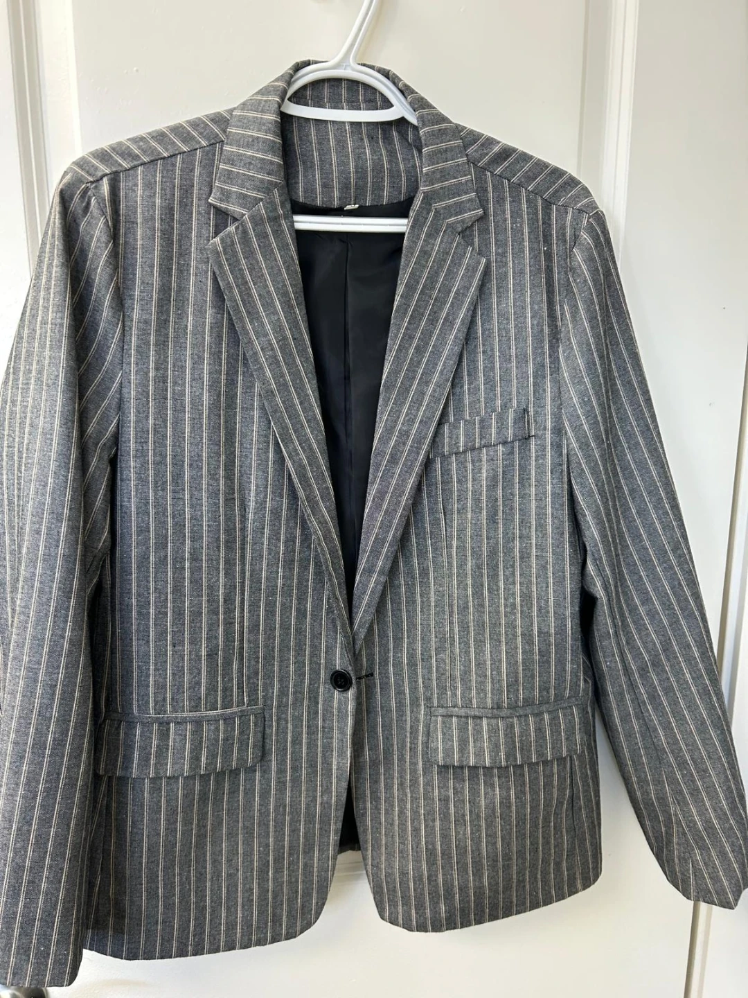 Grey Pinstripe Blazer