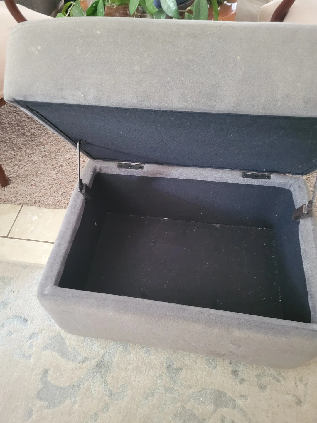 Grey Storage Ottoman Footrest - photo 2