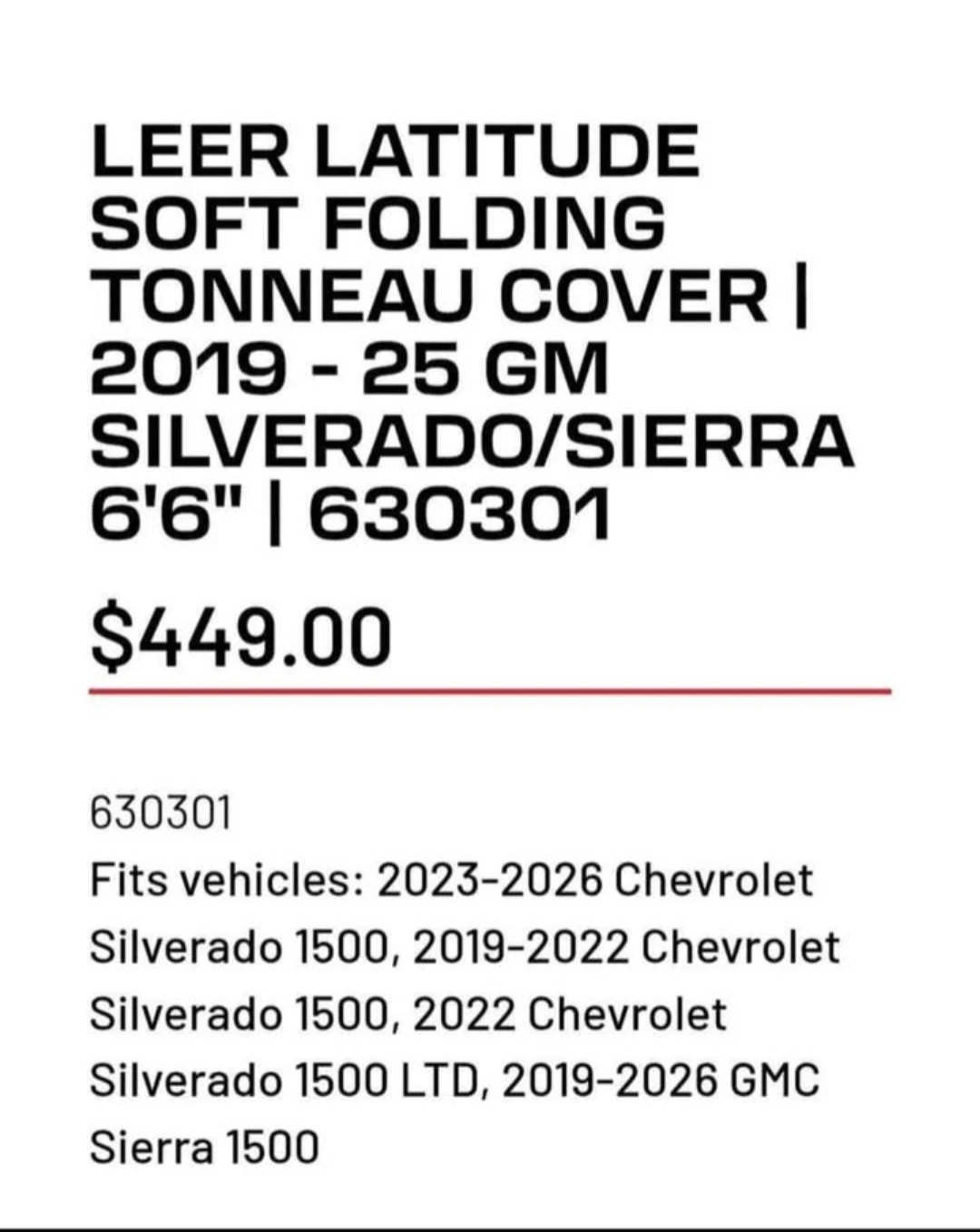 LEER Latitude Soft Folding Tonneau Cover for 2019-2025 - photo 3