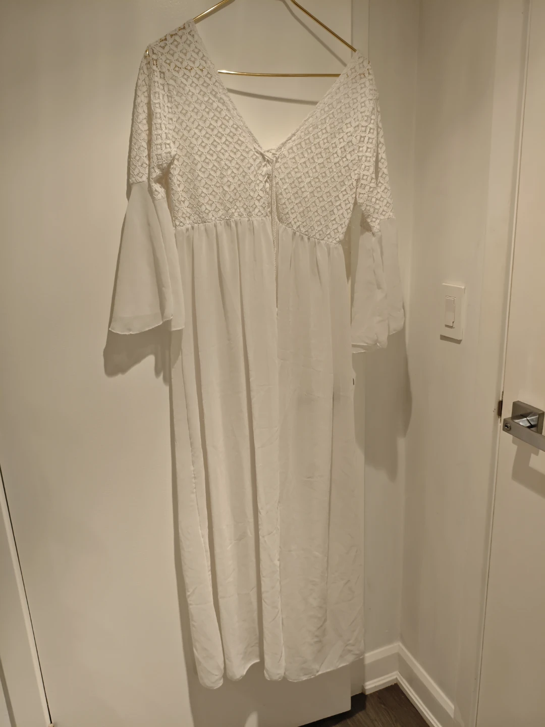 White Lace Trim Maxi Dress - photo 2
