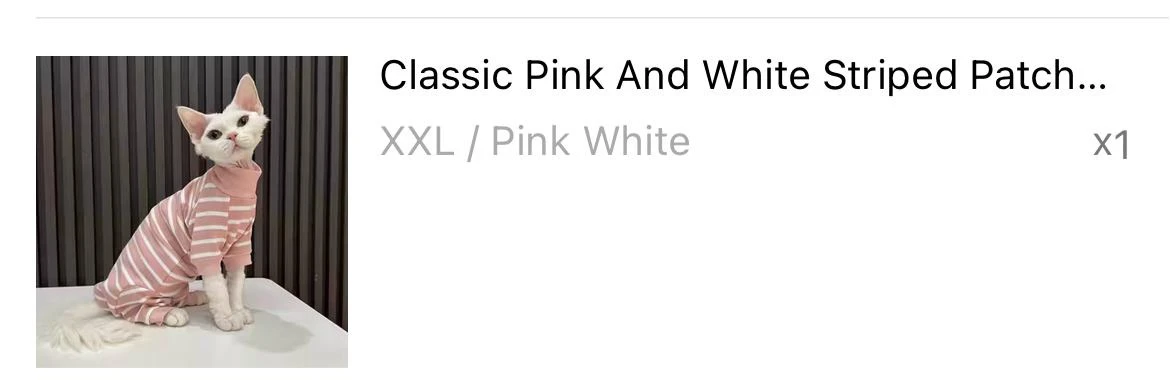 Classic Pink and White Striped Pet Jumpsuit - Size XXL - photo 3