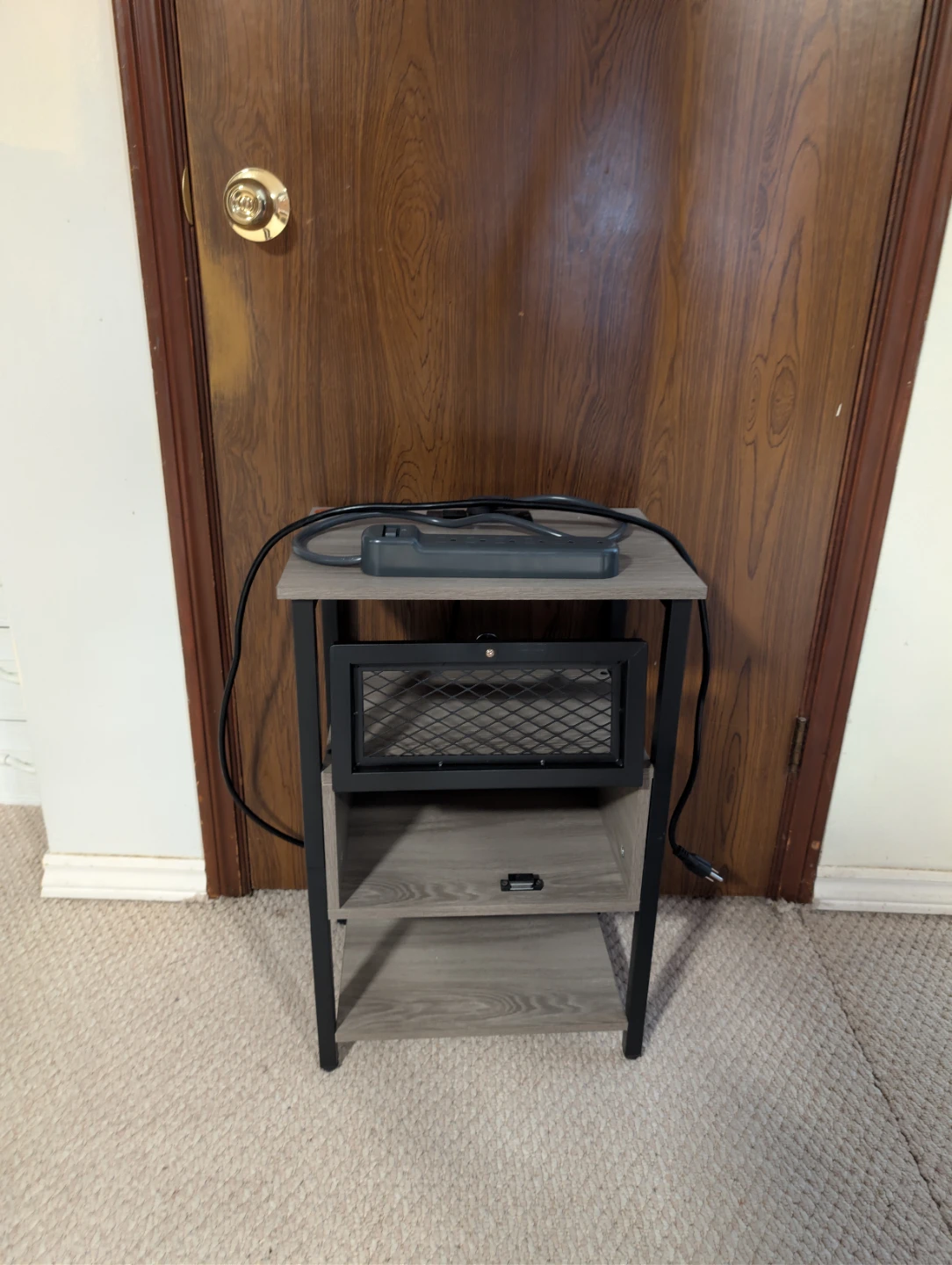 3-Tier End Table with Power Strip