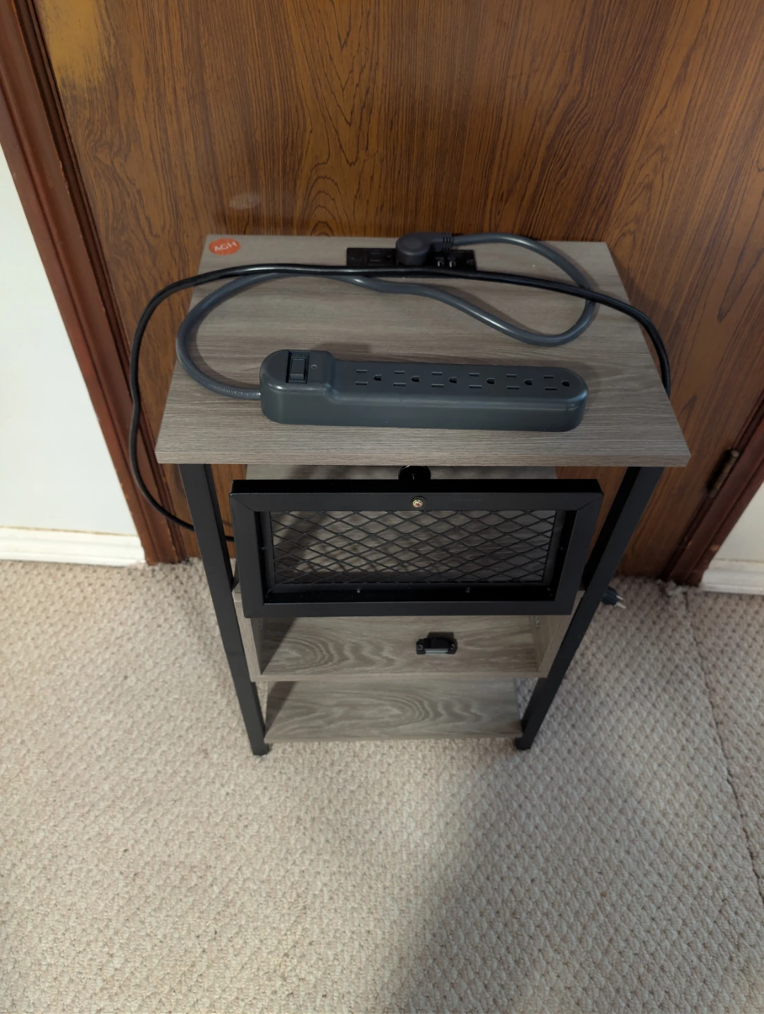 3-Tier End Table with Power Strip - photo 2