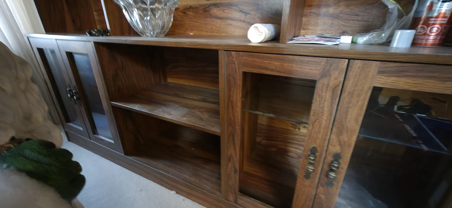 Wooden Hutch with Glass Doors - photo 2