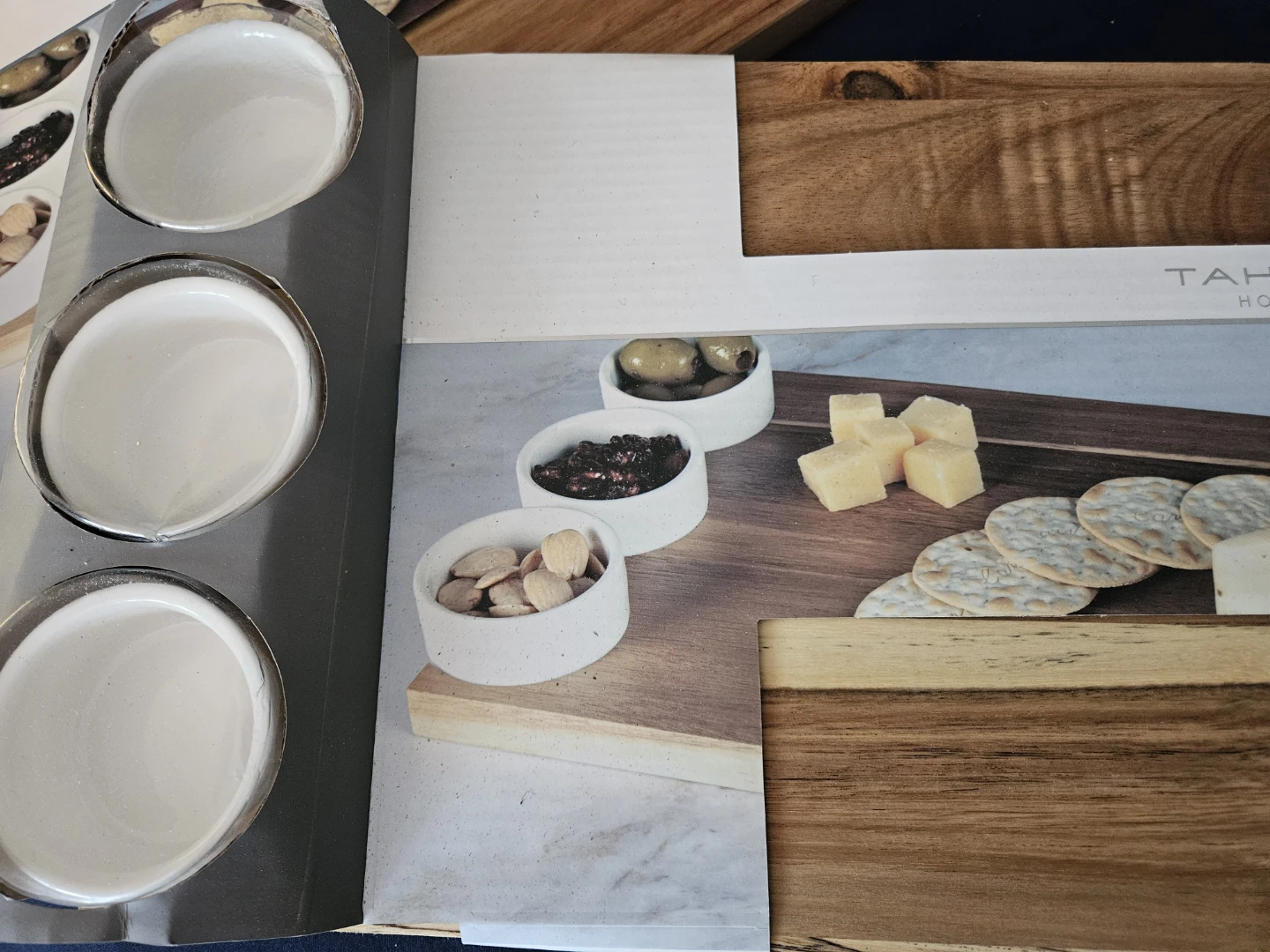 Tahari Home Acacia Serving & Cutting Board with Bowls - photo 2