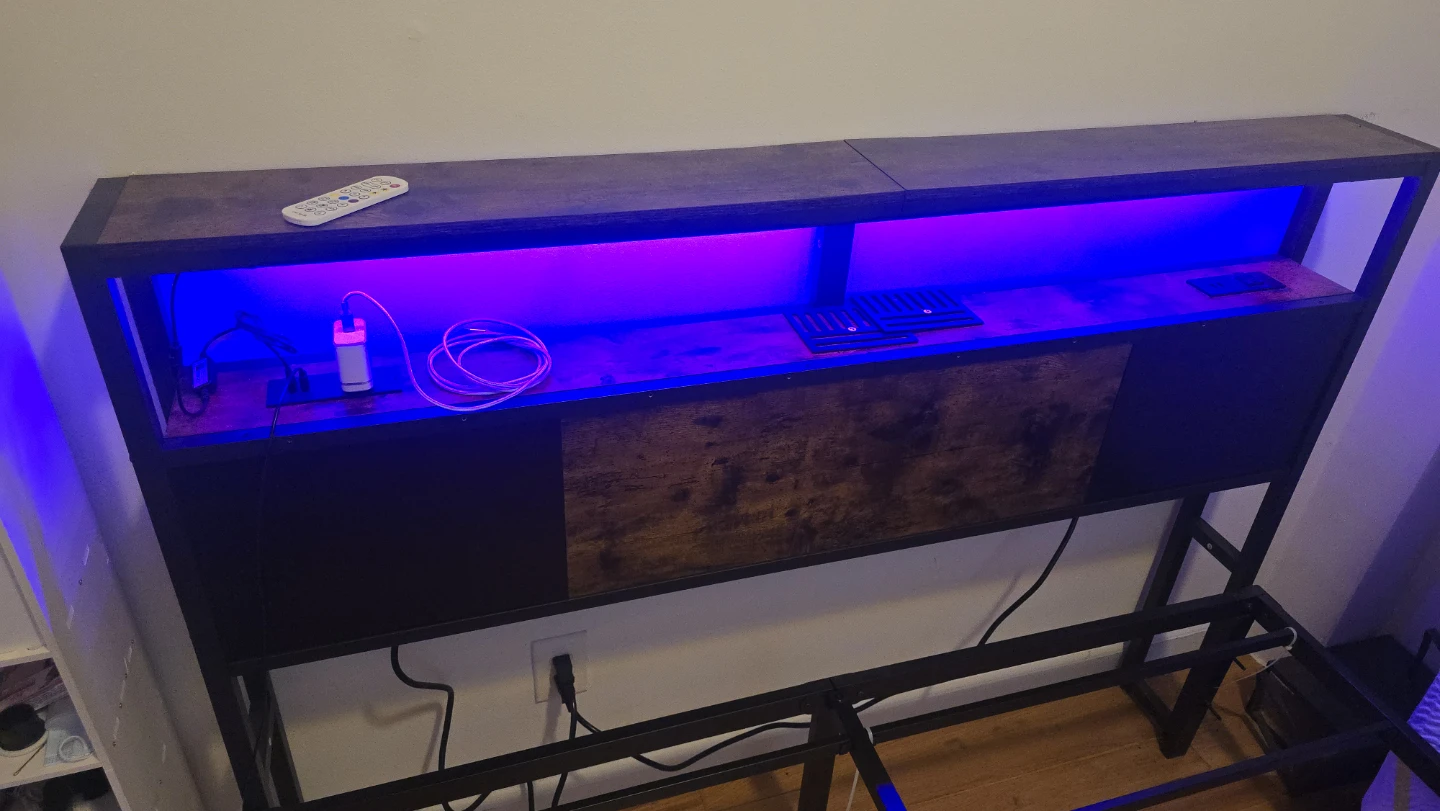 Headboard with Storage and LED Lights - photo 5