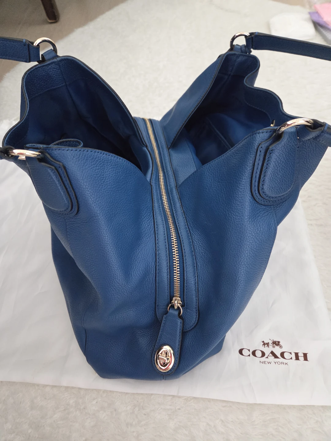 Blue Leather COACH Shoulder Bag - photo 4