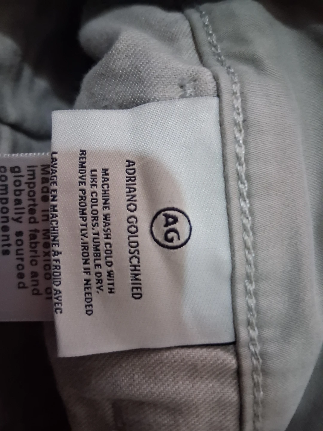 AG Adriano Goldschmied The Griffin Men's Solid Gray Chino Shorts - photo 2