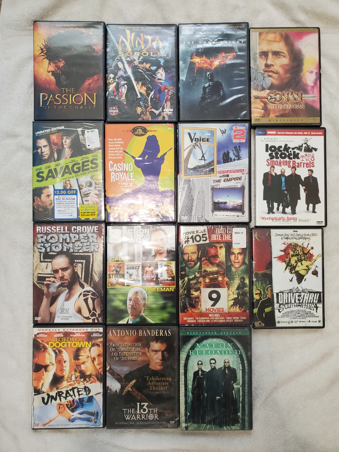 Collection of 15 assorted action DVDs