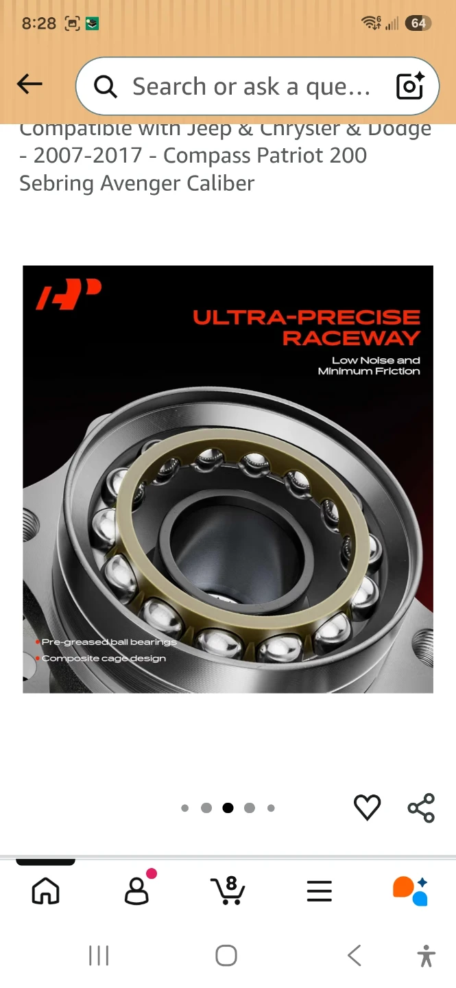 A-Premium 2 x Rear Wheel Hub Bearing for Jeep/Chrysler/Dodge - photo 4