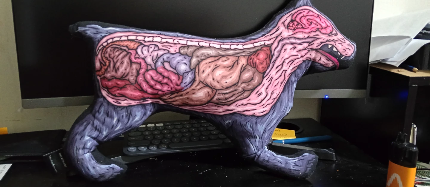 Stuffed pillow Dog with Anatomical Interior - photo 2