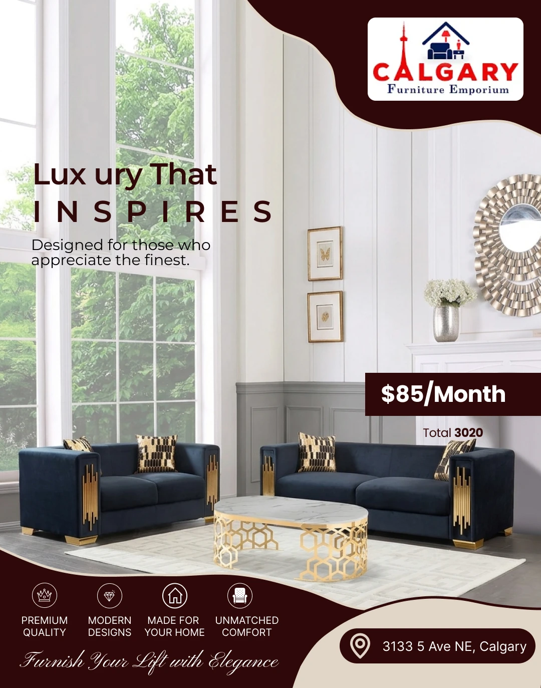 Calgary Furniture Emporium Luxury Sofa Set