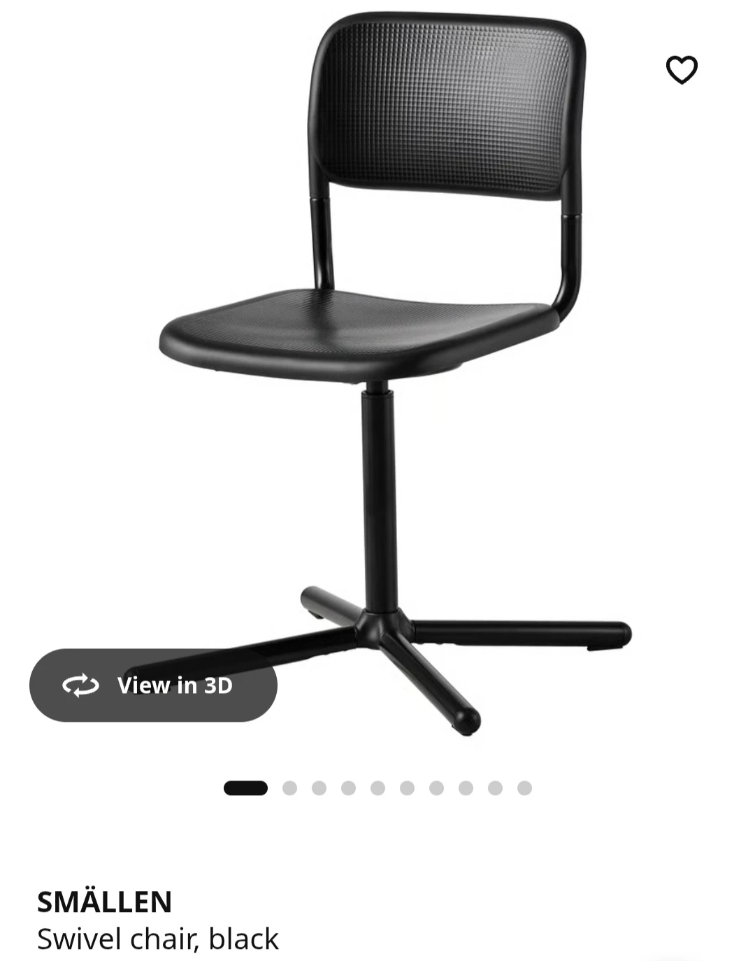 FREE IKEA SMÄLLEN Swivel Chair - Black - photo 2
