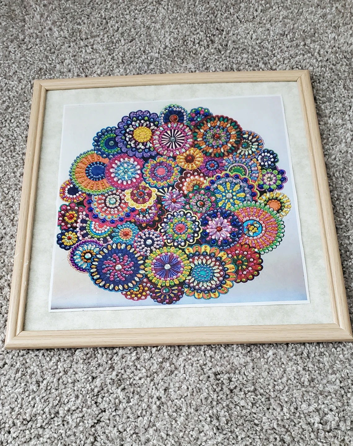 Framed "Mandala Bloom" Diamond Painting Art - photo 2