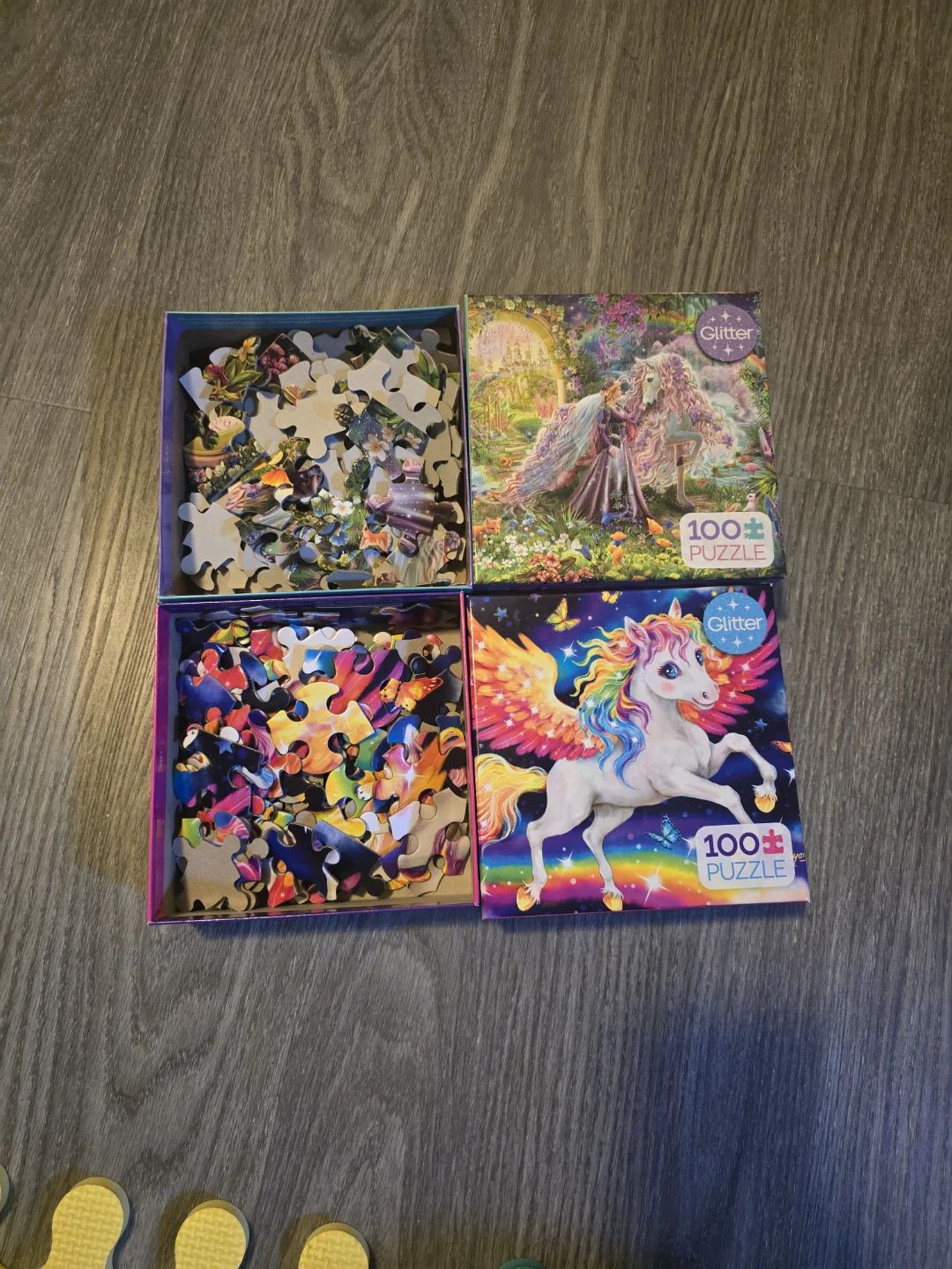 Set of 2 - 100 Piece Glitter Unicorn Puzzle - photo 2