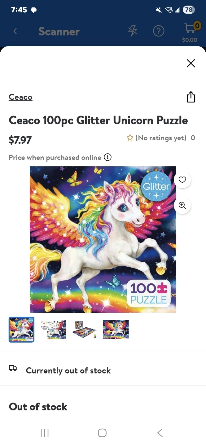 Set of 2 - 100 Piece Glitter Unicorn Puzzle - photo 5