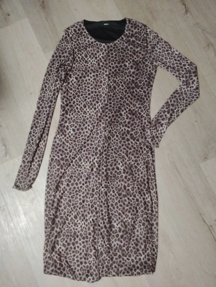MEXX Leopard Print Long Sleeve Dress