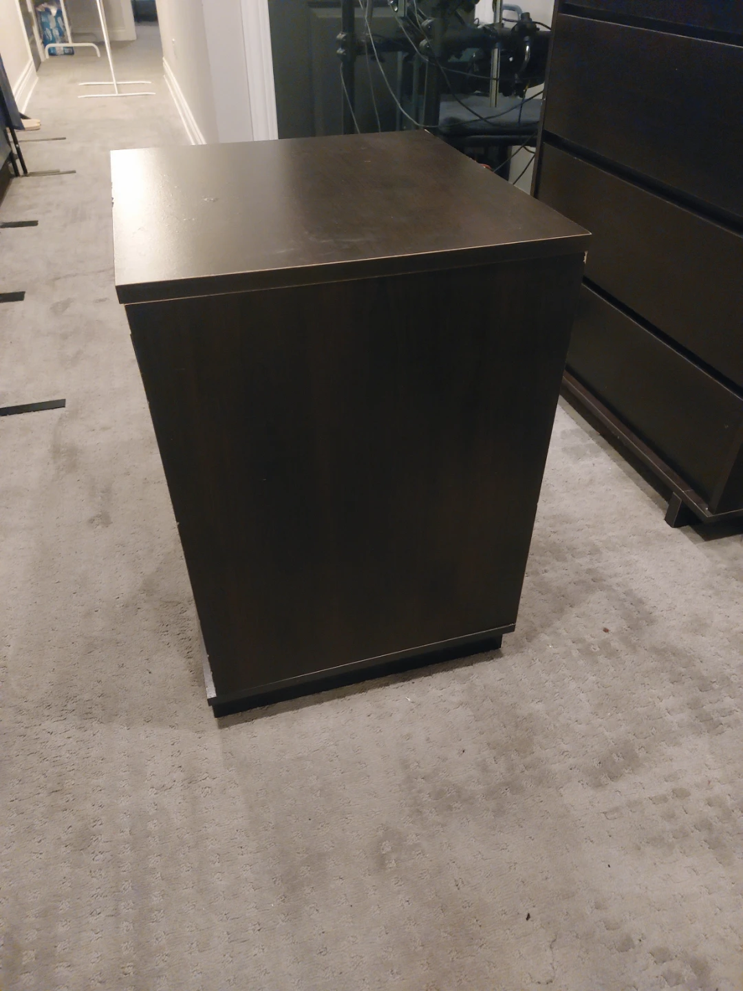 Dark Brown Nightstand with Drawer - photo 4