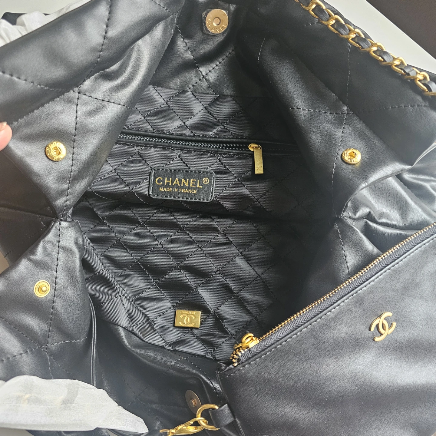Chanel Black Quilted Leather Large Tote Bag - photo 2