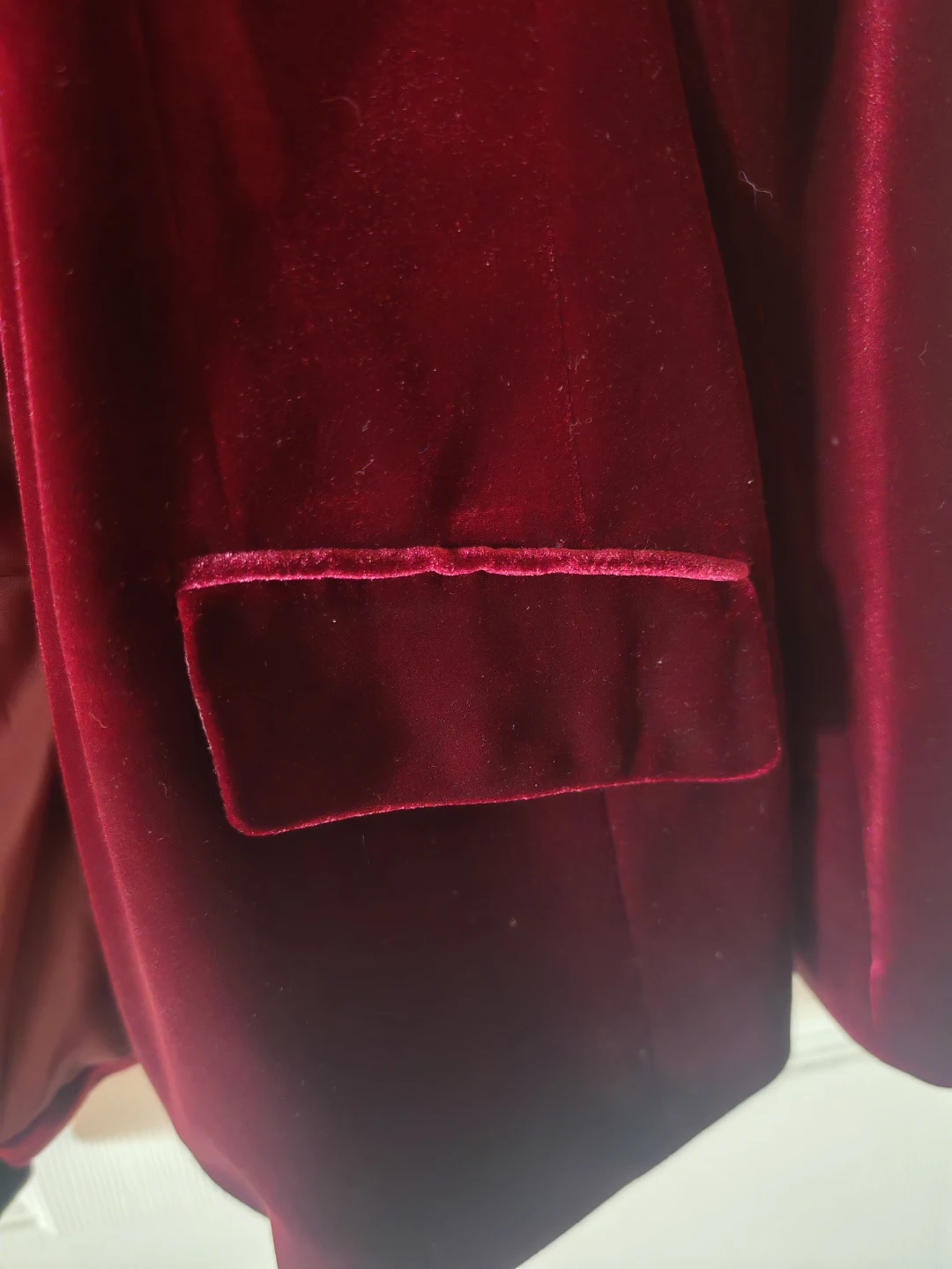 INC International Concepts Burgundy Velvet Blazer Size M - photo 3