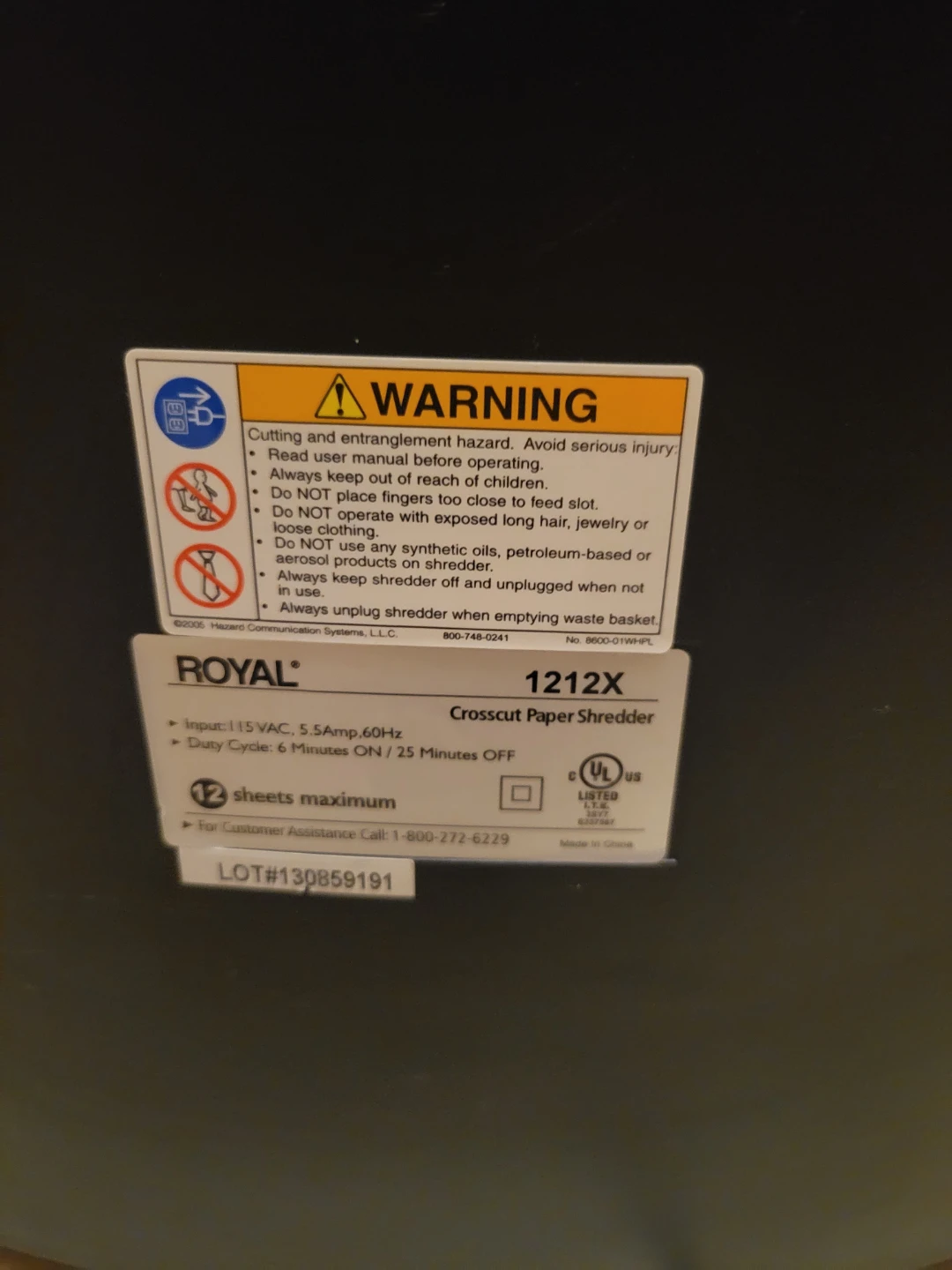 Royal 1212X 12-Sheet Crosscut Paper Shredder - photo 4