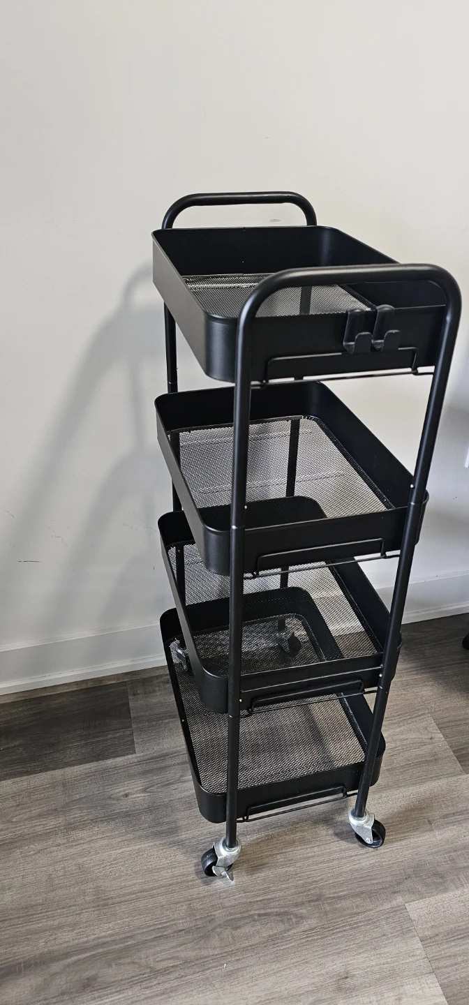 Black 4-Tier Rolling Storage Cart - photo 2
