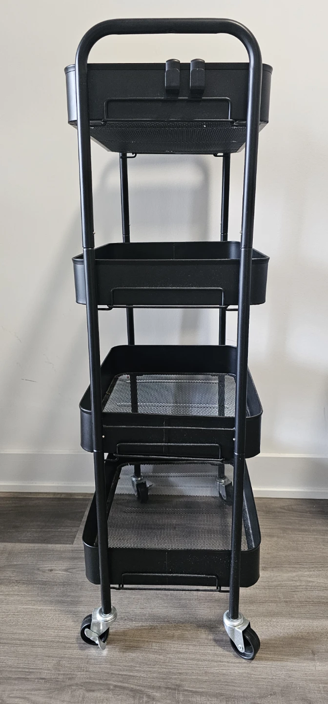Black 4-Tier Rolling Storage Cart - photo 3