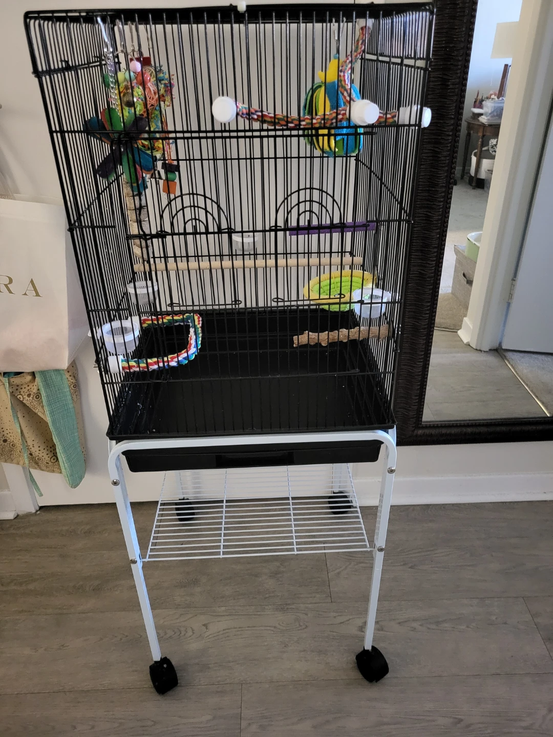 Bird Cage with Stand and Toys