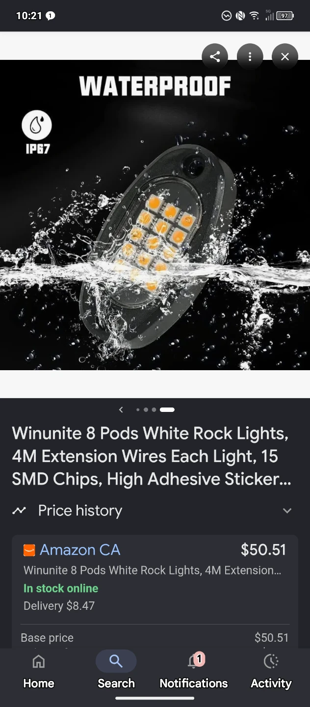 Winunite 8 Pods White Rock Lights