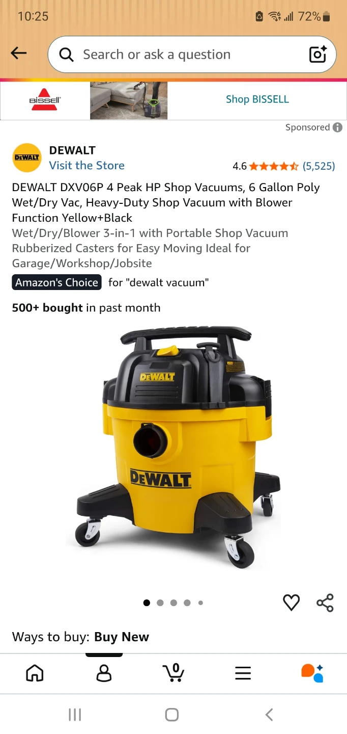 DEWALT 6 Gallon Shop Vacuum